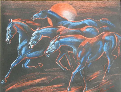 Картина Синий конь ᐉ Лебеденко Олег ᐉ онлайн-галерея Molbert.