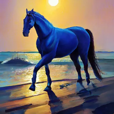 Синий Конь — стоковая векторная графика и другие изображения на тему Лошадь  - Лошадь, Рисовать - деятельность, Рисунок - произведение искусства - iStock