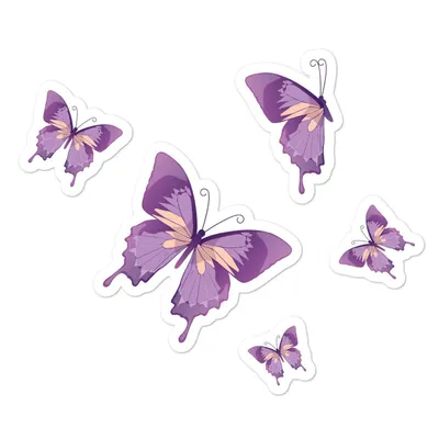 Наклейки бабочки сиреневые 44 шт Клякс 73259549 купить за 190 ₽ в  интернет-магазине Wildberries