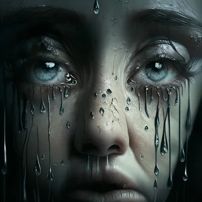 Слезы на лице женщины, красавица плачет на черном фоне Стоковое Фото -  изображение насчитывающей сторона, обильным: 156956678