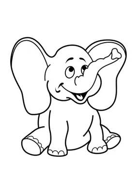 Раскраска Радостный слон - распечатать бесплатно