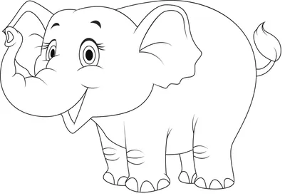 Раскраска Слон - Раскраски для детей