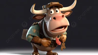 Криповая смешная корова с большими …» — создано в Шедевруме
