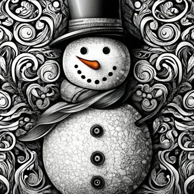 Раскраска снеговик метлой. Раскраска снеговик с метлой. Черно белые  раскраски.