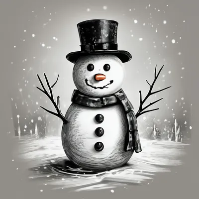 Счастливый снеговик, темный фон . Векторное изображение ©fisher.photostudio  91955894