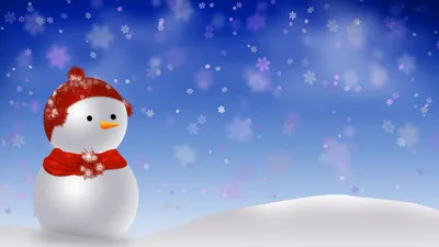 Обои снеговик, сугроб, снег, снежинки картинки на рабочий стол, фото  скачать бесплатно