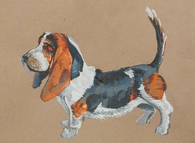 Brindle Мягкая плюшевая игрушка реалистичная собака Бассет Хаунд