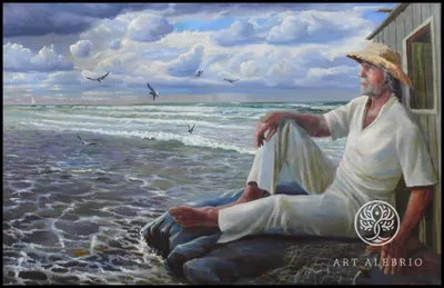 Купить Картина на подрамнике «Старик и море» холст 50 x 40 см
