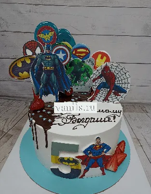 PrinTort Сахарная картинка на торт мальчику Человек паук супергерои