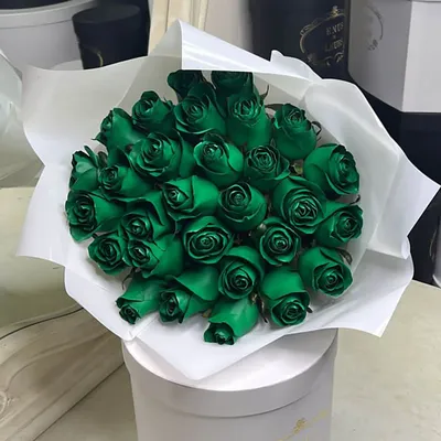 Букет темно-зеленых роз от 9 шт. за 4 990 руб. | Бесплатная доставка цветов  по Москве