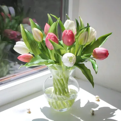 Букет из 25 белых тюльпанов в вазе, Букет и цветы в вазе с доставкой в  Кишиневе, Молдове - Flower Republic - Доставка цветов и Подарков № 1 в  Молдове