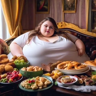 Красивые фото толстых девушек с едой - бесплатно скачивайте