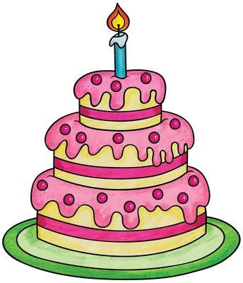 мультяшный торт на день рождения со свечами Иллюстрация вектора -  иллюстрации насчитывающей продтовар, полива: 227856386