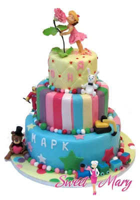 Яркий мультяшный торт с искрящимися …» — создано в Шедевруме