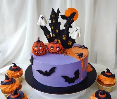 Волосатый торт на хэллоуин на заказ с доставкой недорого, фото торта, цена  в интернет-магазине