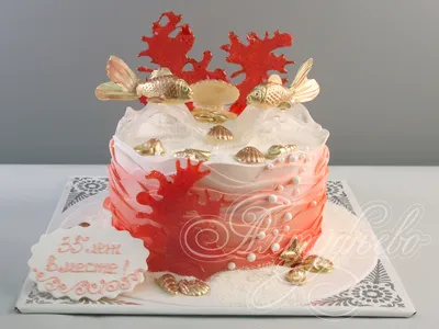 Торт на коралловую свадьбу (8) - купить на заказ с фото в Москве