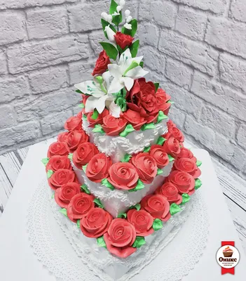 Торт на свадьбу №1048 по цене: 2500.00 руб в Москве | Lv-Cake.ru