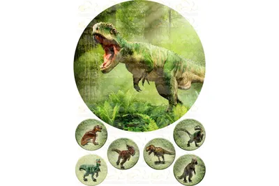 Вафельная картинка для торта Динозавры - купить с доставкой по выгодным  ценам в интернет-магазине OZON (1303699818)
