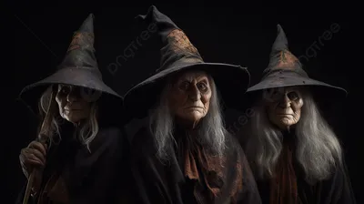 три ведьмы позируют на черном фоне, картинка страшных ведьм, страшный,  ведьма фон картинки и Фото для бесплатной загрузки
