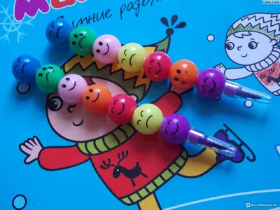 Детские карандаши Aliexpress 2 Pcs 7 Colors Cute Stacker Swap Smile Face  Crayons Children Drawing Gift Hot Selling -  «карандашики-смайлики-одноразовая радость,но веселые и яркие.» | отзывы