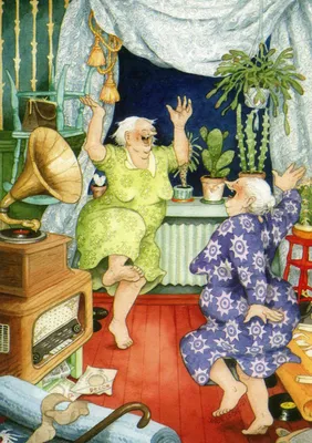 Если старость, то только такая! Финская художница Инге Лёёк и её весёлые  старушки | Мир комиксов | Дзен