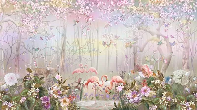 Фотообои Весенний сад фреска купить на Стену — Цены и 3D Фото интерьеров в  Каталоге интернет магазина allstick.ru