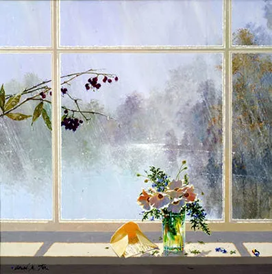 Фотообои Природа в окне \"Цветущая сакура за окном\" - арт 009013011 | Купить  в интернет-магазине Фото в дом