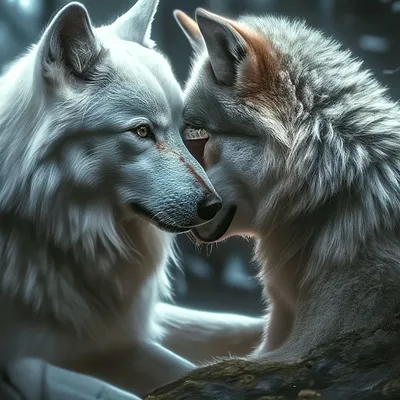 Волчья любовь, реалистично, красиво, …» — создано в Шедевруме
