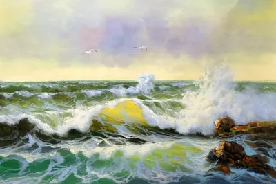 Морская волна рисунок - 67 фото