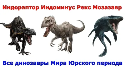 Сравнение всех динозавров из Мира и Парка Юрского периода - YouTube