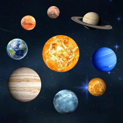 Все планеты на одном фото» — создано в Шедевруме