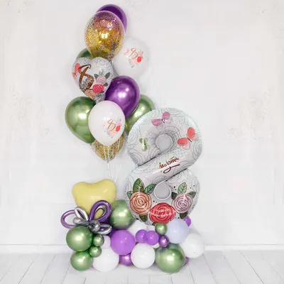 Комбо шаров на 8 марта #1 - заказать в интернет-магазине воздушных шаров  ФлайСПб
