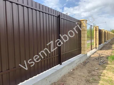Забор из профнастила под ключ, цена за метр от 2650 руб с установкой  Череповец и Вологодская область