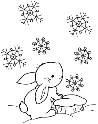 Раскраска Зайчик наслаждается зимой доступна к скачиванию на нашем сайте  бесплатно. Распечатывайте раскраски для… | Раскраски, Рождественские цветы,  Детские поделки