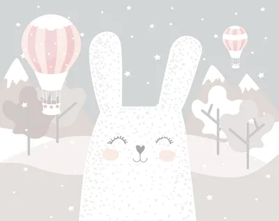 Зима, снег, лес, зайчики играют в …» — создано в Шедевруме