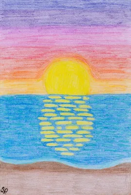 Закат солнца рисунок карандашом - 70 фото