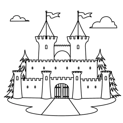Замок рисунок - 52 фото