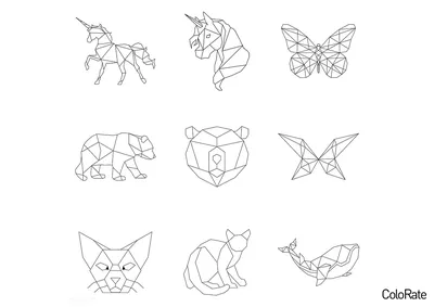 Животные из геометрических фигур: картинки для детей | Геометрические фигуры,  Картинки, Изображения животных
