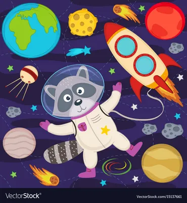 Животные в космических костюмах в космосе на предпосылке земли планеты  Иллюстрация штока - иллюстрации насчитывающей творческо, мило: 137485546