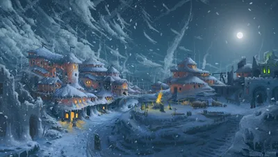 Зима, снег, ледяной замок, фэнтези» — создано в Шедевруме