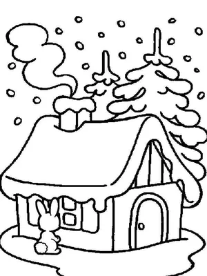 Зима, дети играют в снежки птица Раскраски зима скачать бесплатно