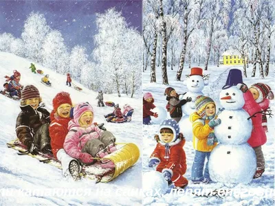 Сюжетная картинка зима для дошкольников - 66 фото