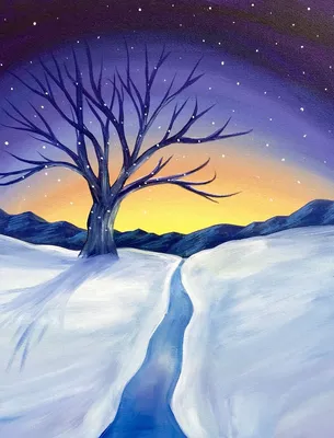 Смотреть ✓ Красивые рисунки зимы для срисовки