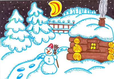 Рисунки зимы для срисовки (29 лучших фото)
