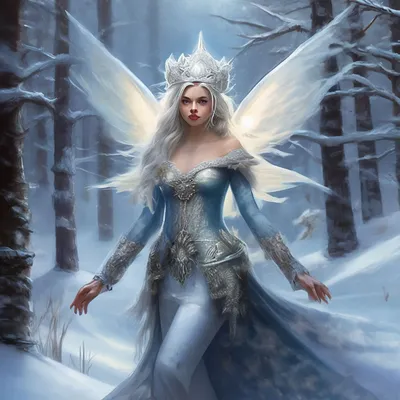 Вышивка «Зимняя фея» | Скачать схему бесплатно | Картины, Краска, Фея