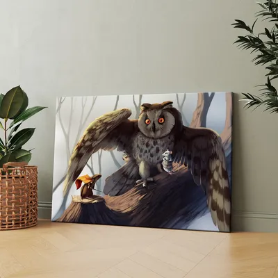 Картина на холсте интерьерная (сова филин злая птица) 30x40 см, для  интерьера, в комнату, на стену, в подарок - купить по низкой цене в  интернет-магазине OZON (754413105)