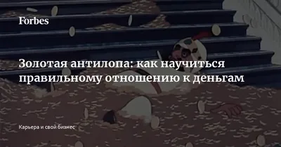 Золотая антилопа: как научиться правильному отношению к деньгам | Forbes.ru