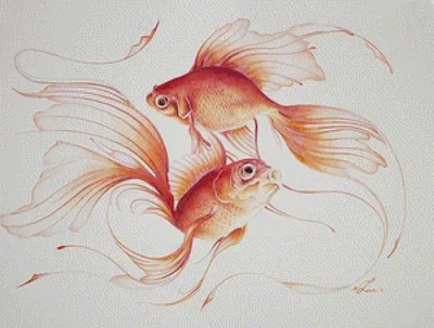 Витраж золотая рыбка рисунок - 94 фото