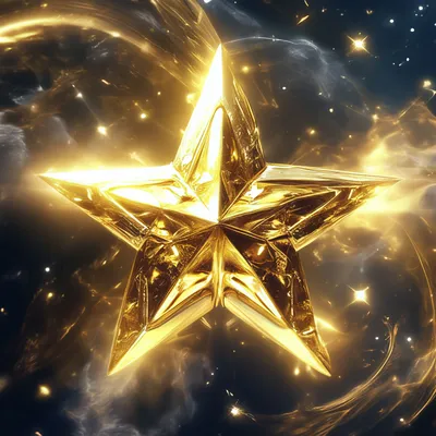 Золотая звезда в космосе, звезда+…» — создано в Шедевруме
